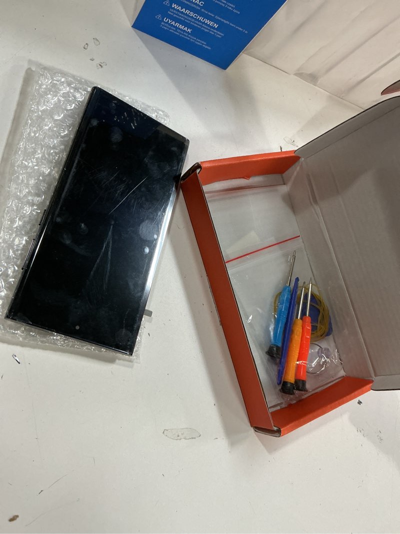 Condition photo showing Good Condition for oled for samsung galaxy s22 ultra 5g lcd screen replacement for samsung s22 ultra 5g display for galaxy sm-s908 digitizer touch screen assembly repair kits with frame (black,with fingerprint)