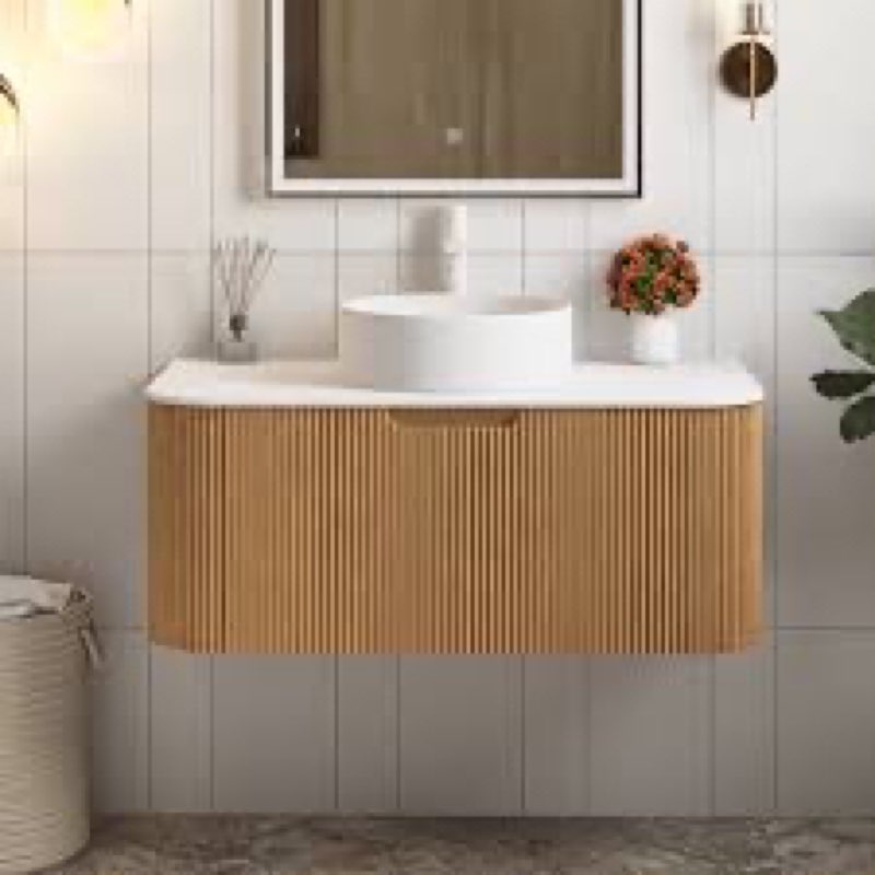 36\" Wall-Mounted Floating Bathroom Vanity With Sink (Incomplete) 