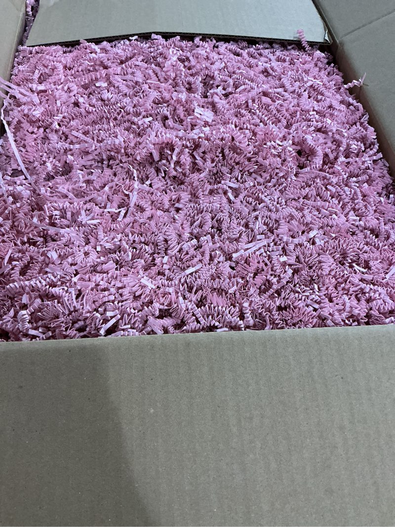 Condition photo showing Good Condition for BOX USA Light Pink Crinkle Paper Filler (10lb) - Shredded Paper for Basket Stuffing, Shipping, Packaging, Confetti, Crafts & Holidays - Crinkle Cut