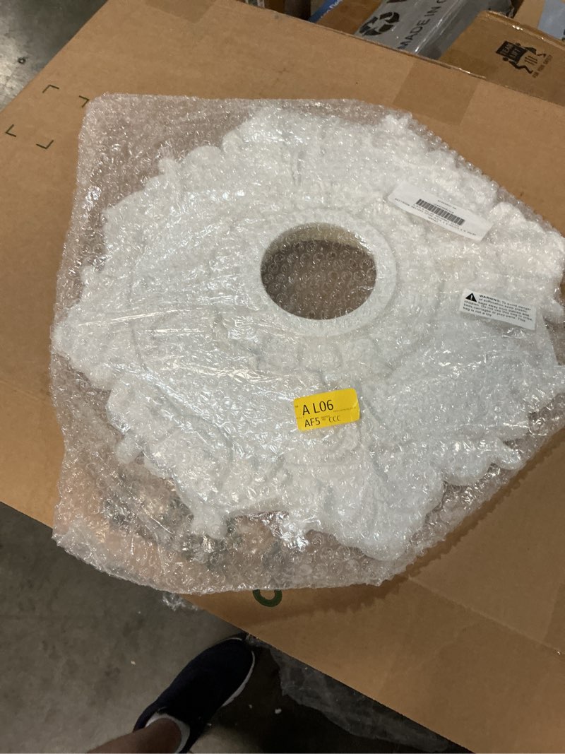 Condition photo showing New/Like New for ekena millwork cm18rl 18-inch od x 3 1/2-inch id x 1 1/2-inch riley ceiling medallion primed