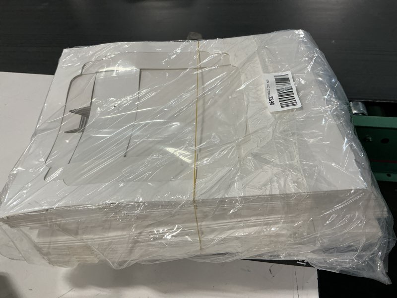 Condition photo showing Good Condition for Moretoes 45pcs Pie Boxes 12x12x2.5 Inches White Bakery Boxes with Window for Cookie Cake, Treat, Pie, Pizza, Strawberries, Chocolate, Pastries, Muffins and Donuts