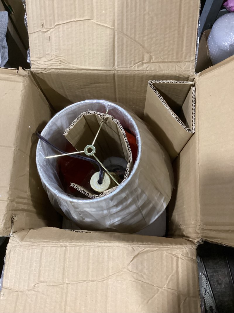 Condition photo showing Good Condition for elegant designs lt3301-crm antique style buffet table lamp with cream ruched shade, antique/cream