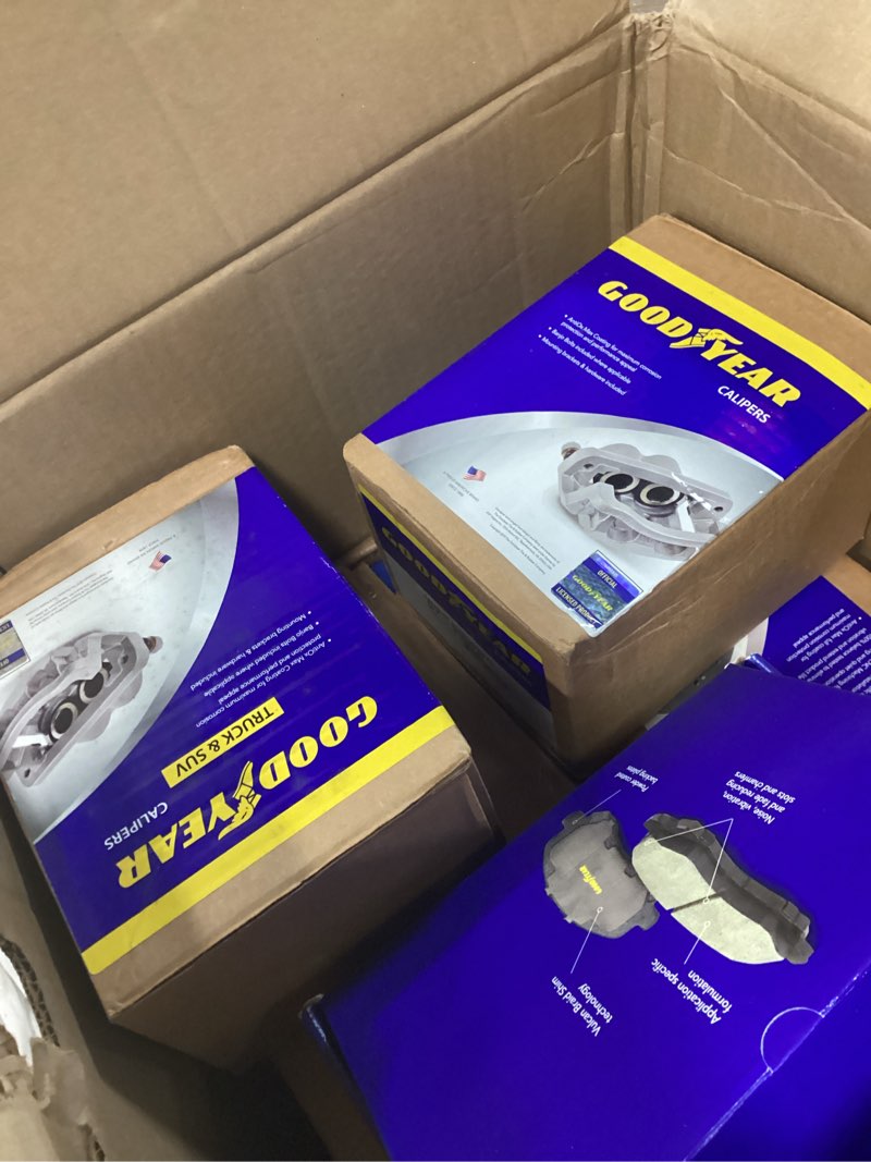Condition photo showing As Is for goodyear brakes prc68815r | rear brake kit w/two(2) coated brake calipers & two(2) coated brake rotors & ceramic brake pads fit nissan maxima 19-09, 350z infiniti & more - see applications below