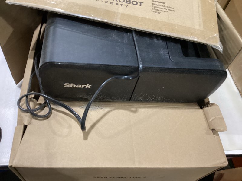 Condition photo showing As Is for Shark AV2501S AI Robot Vacuum with HEPA Self Empty Base Bagless 30 Day Capacity