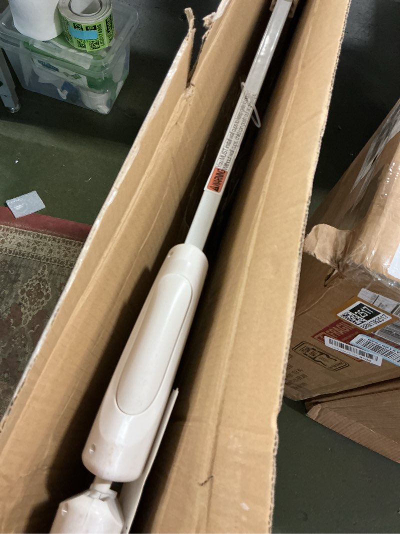 Condition photo showing As Is for ALLAIBB Narrow Walk Through Baby Gate Auto Close Tension White Metal Child Pet Safety Gates with Pressure Mount for Stairs,Doorways and Baniste(29.13-33.86"/74-86cm) White 29.13-33.86"/74-86cm