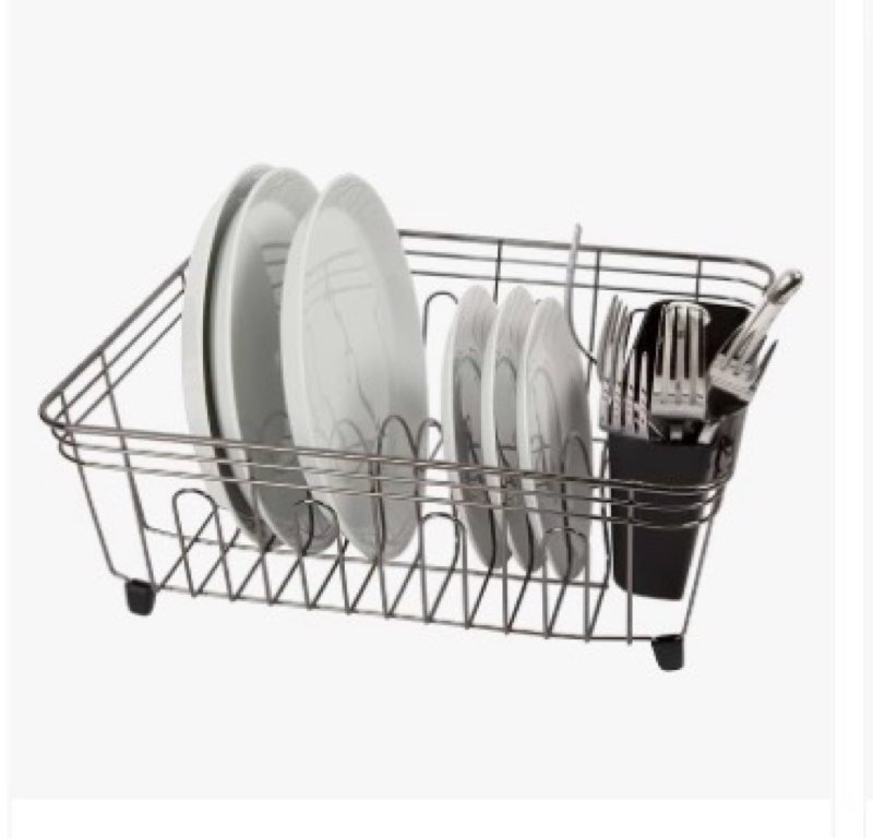 oggi compact dish drying rack - black steel dish drainer rack, drying rack kitchen, dish rack, dish 