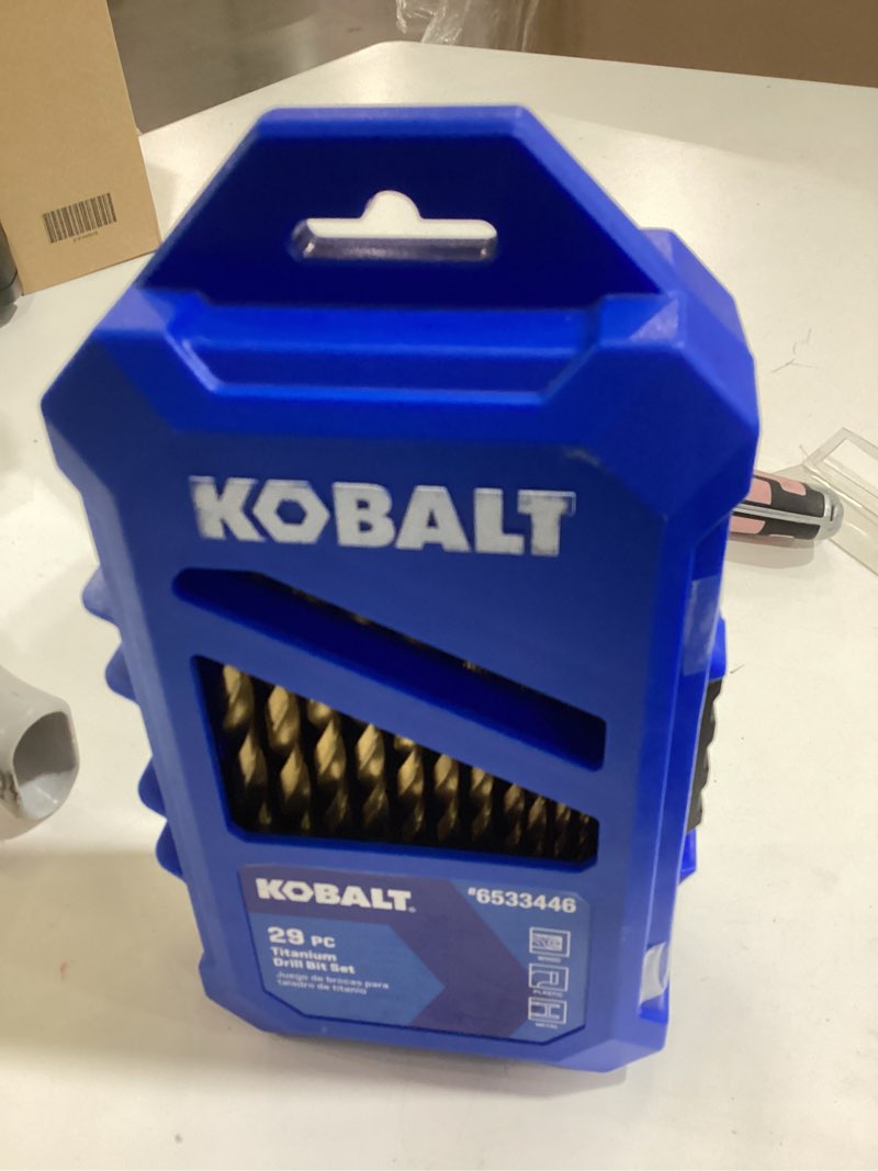kobalt 29 -piece x titanium coated hss jobber length twist drill bit set