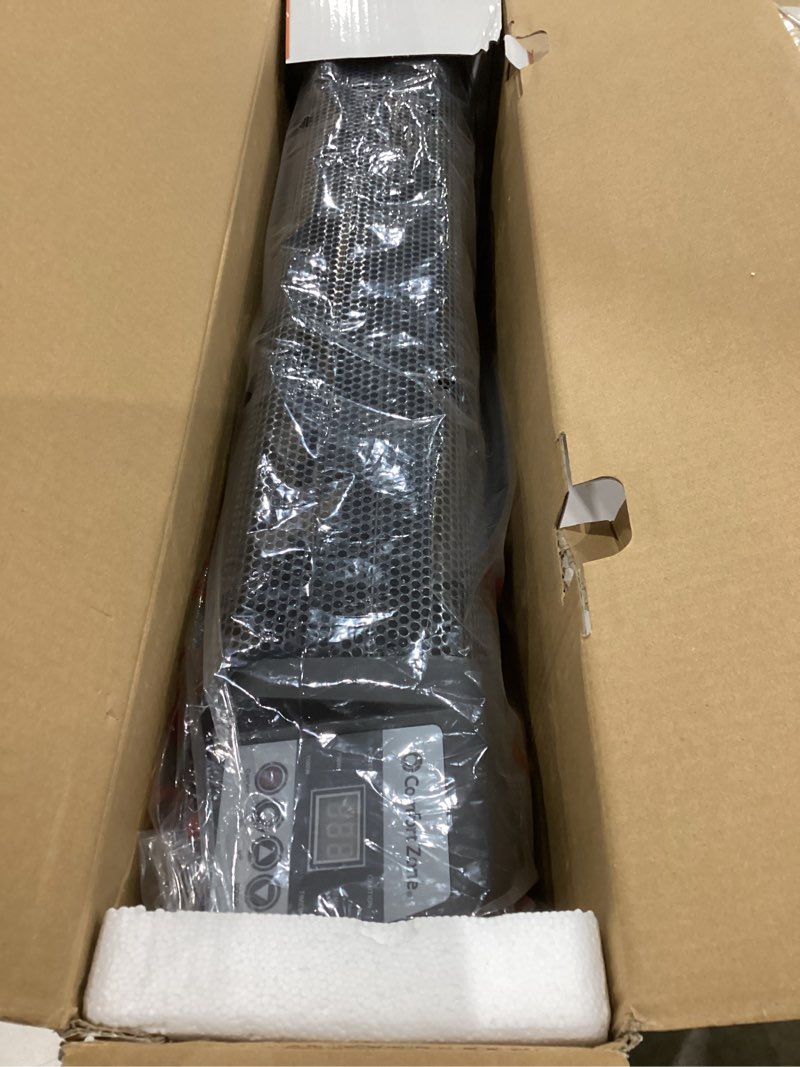 Condition photo showing New/Like New for Comfort Zone Baseboard Space Heater with Digital Thermostat, Electric, Dent-Proof End Panels, Overheat Protection, Tip-Over Switch, & Stay-Cool Body, Ideal for Home, Bedroom, & Office, 1,500W, CZ650B Black