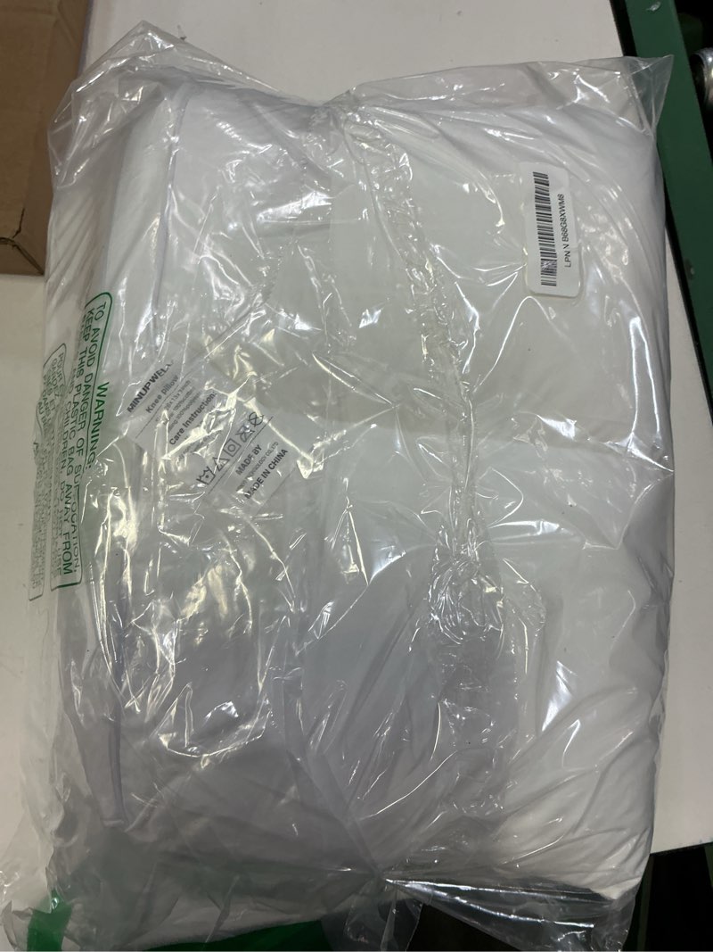 Condition photo showing As Is for MINUPWELL Knee Pillow for Side Sleepers - Between Leg & Under Knee Pillow for Back Sleepers - Leg Pillow with 850G 7D Alternative for Relieving Leg, Back, and Knee Pain - 100% Cotton Fabric - White White 3 in