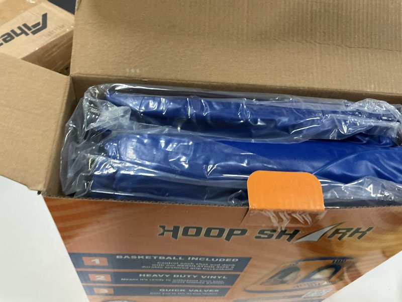 Condition photo showing Good Condition for Swimming Pool Basketball Hoop Set by Hoop Shark - Orange/Blue - Inflatable Hoop with Ball - Perfect for Competitive Water Play and Trick Shots - Ultimate Summer Toy Blue,orange