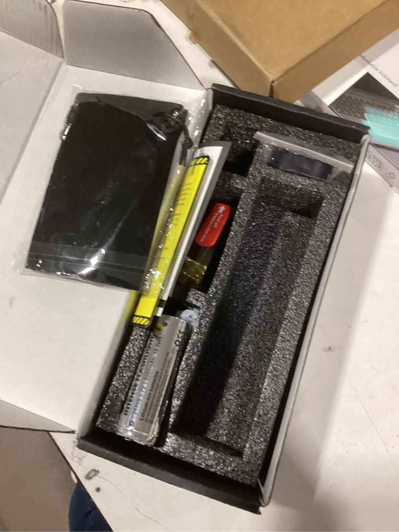Condition photo showing As Is for incompleteskyfire led flashlights high lumens with ignition lens,2000lm super bright rechargeable flashlight, zoomable,four modes,waterproof tactical flash light for camping essentials,outdoor and home,gift rechargeable flashlight-black & gold