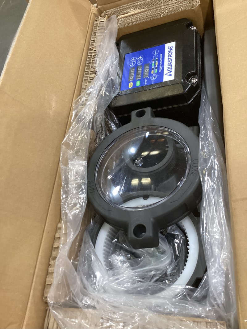 Condition photo showing As Is for aquastrong 1.5hp in/above ground pool pump, dual speed with timer, 115v, 4795gph, high flow self primming swimming pool pump,black