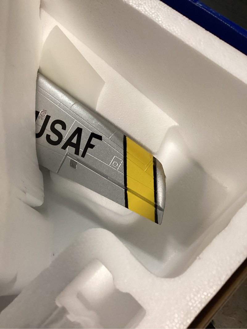 Condition photo showing As Is for e-flite rc airplane umx f-86 sabre 30mm edf bnf basic transmitter battery and charger not included eflu7050