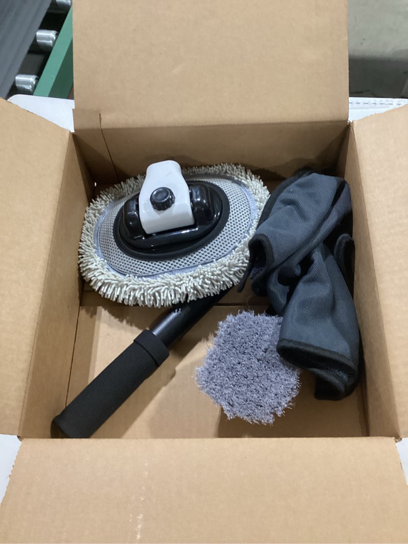 Condition photo showing As Is for 2 Spin Mop Head Replacement, 1 Base, 1 Mop Handle (30-58in) Combo Mops Set Compatible with OCedar EasyWring RinseClean Microfiber Mops (White (1-Tank System))