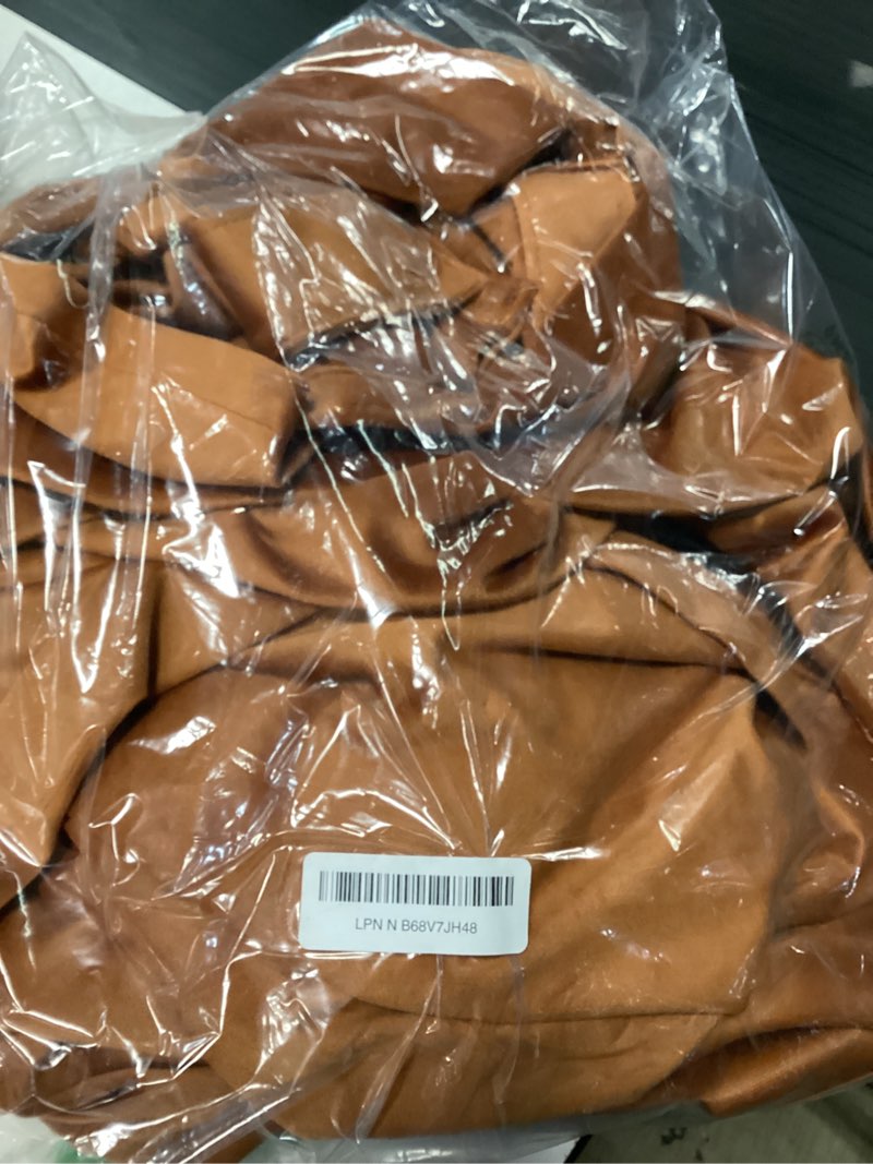 Condition photo showing Good Condition for bgment orange velvet curtains 84 inches 2 panels - luxury thermal insulated blackout super soft fall decor rod pocket and back tab window curtains for bedroom living room, 52 x 84 inch, orange brown 52"w x 84"l (pack of 2) orange brown