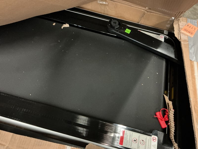 Condition photo showing As Is for sp37914us-wh costway - up to 7.5mph 2.25hp 2 in 1 single display screen treadmill w/ app speaker remote control - white