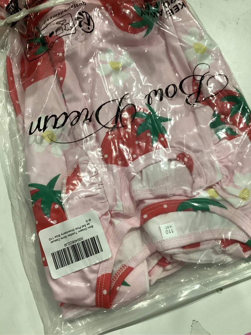 Condition photo showing Good Condition for Bow Dream Girl Dress Cute and Matching American Girl Doll Clothes for Girls Pink Strawberry 4-5T Lilac Butterfly