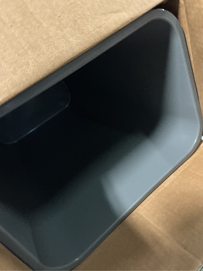 Condition photo showing New/Like New for amazon basics rectangular commercial office wastebasket, easy to clean, 10 gallon, grey, 2-pack grey 10 gallon (pack of 2)