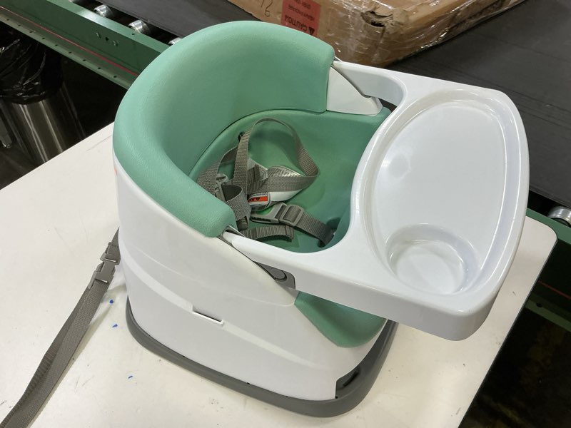 Condition photo showing As Is for Ingenuity Baby Base 2-in-1 Booster Feeding and Floor Seat with Self-Storing Tray - Mist