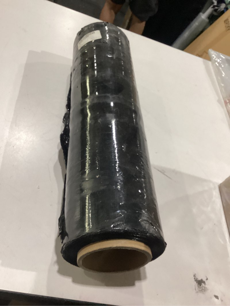 Condition photo showing Good Condition for international plastics co. black 18" stretch film/wrap 1500 feet 7 layers 80 gauge industrial strength 800% stretch 20 microns durable adhering packing moving heavy duty shrink film (1 pack, black) 1 pack black