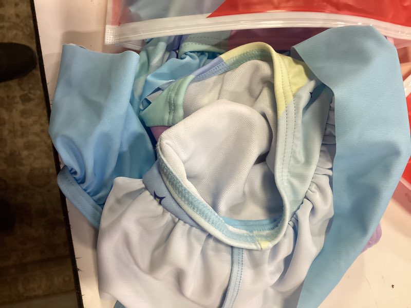Condition photo showing Good Condition for disney stitch girls swimsuit angle graphic one piece ruffled one shoulder bathing suits 8-9t
