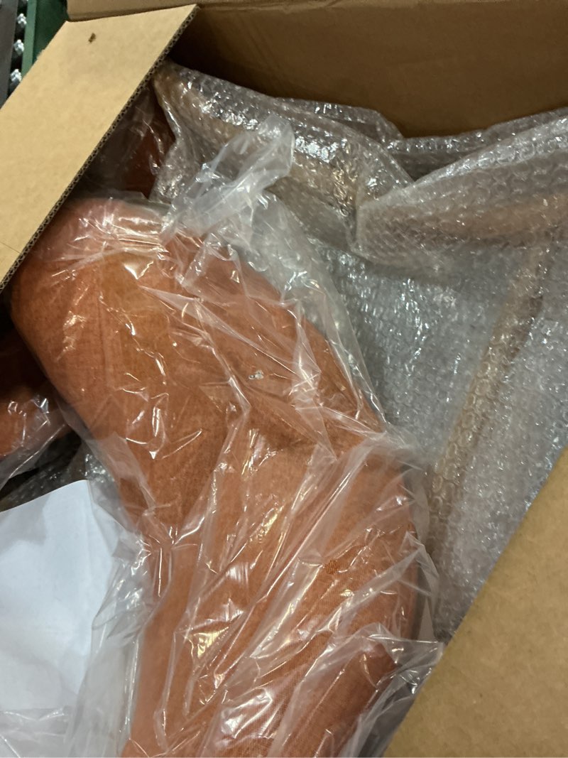 Condition photo showing Good Condition for Kitchen Dining Chairs Set of 2 Modern Soft Linen Farmhouse Dining Room Chair with Metal Legs, Orange/Original 2 18 Inch Orange/Original Linen