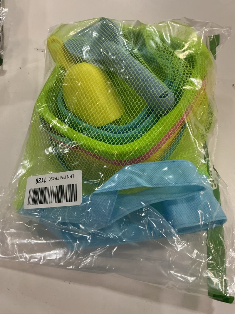 Condition photo showing New/Like New for Collapsible Beach Sand Bucket 3 Packs Foldable Buckets Set with Shovels & Mesh Bag Collapsible Beach Toys for Kids Summer Sand Buckets for Kids Cruise Beach Essentials