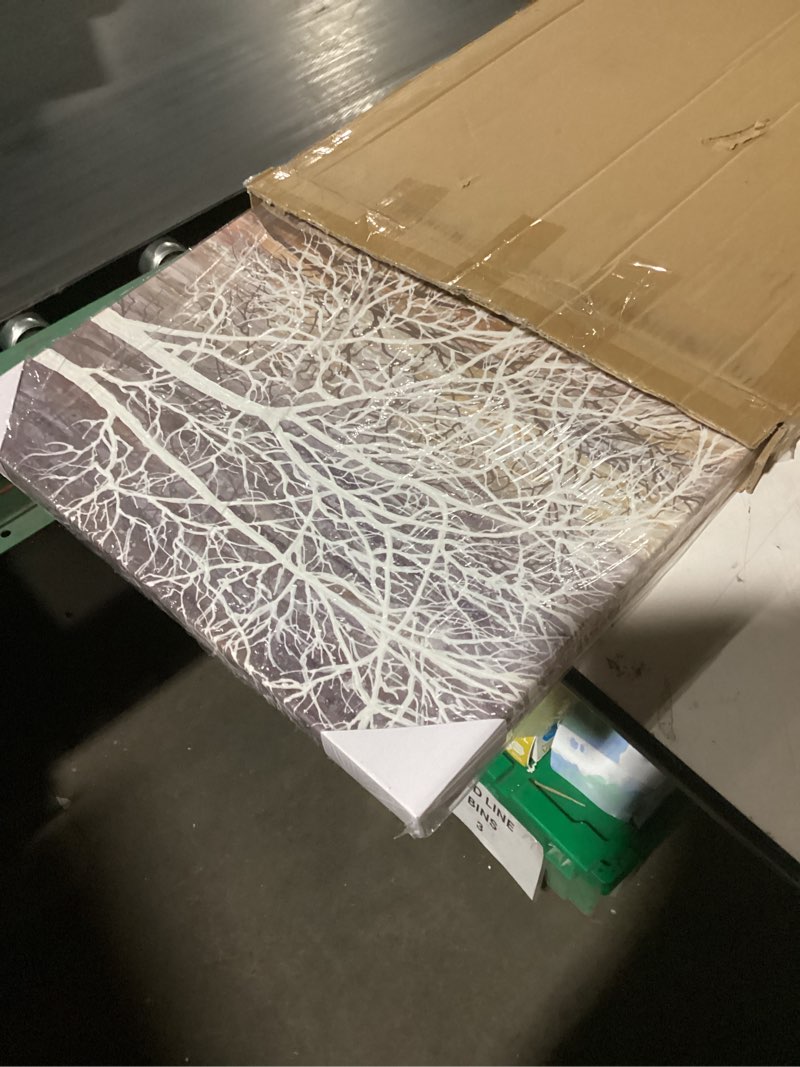 Condition photo showing New/Like New for yihui arts canvas wall art hand painted white tree pictures brown forest painting modern abstract landscape nature artwork for bedroom bathroom home office living room decorations 28"l x 20"w brown tree