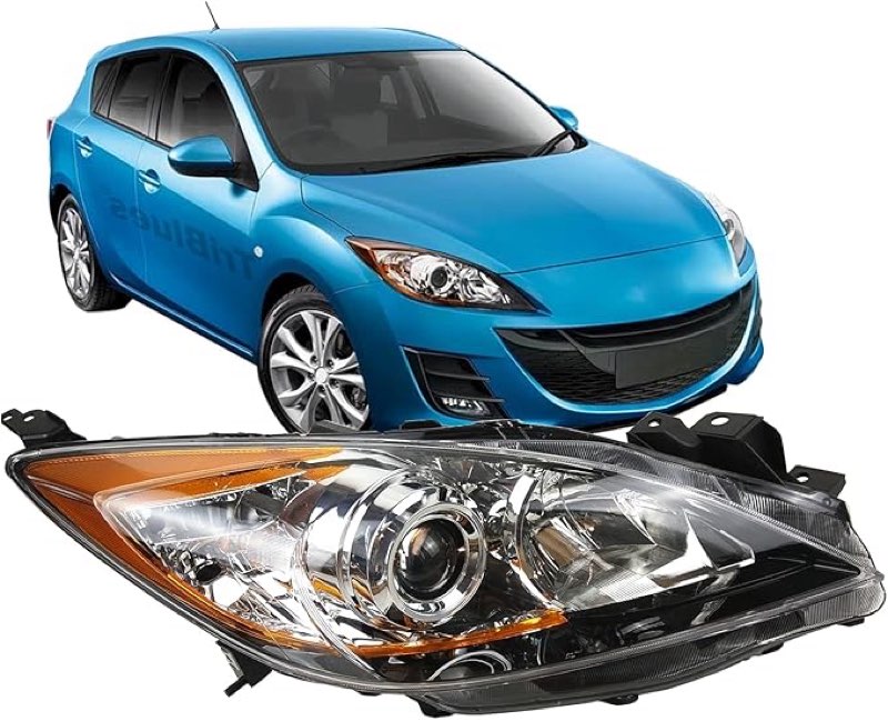 headlights replacement for mazda 3 2010-2013, headlight clear lens right passenger side front head l