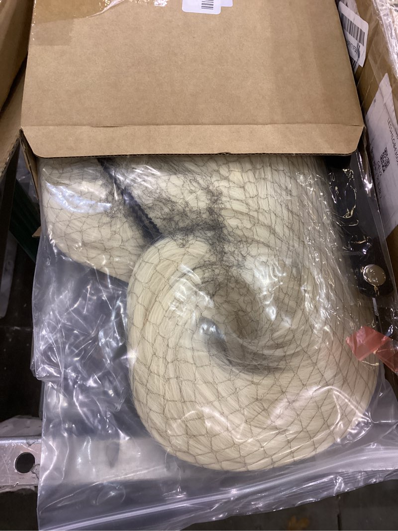 WinnerWhy 3 Pcs Halloween Short Blonde Wig Fake Knife with Fake Blood Prop Love Heart Adjustable Pun