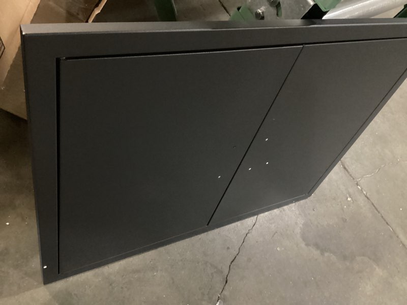 Condition photo showing As Is for jie jin outdoor kitchen doors 31" w x 24" h double doors 1.2mm thickness stainless steel bbq access door bbq island doors outdoor kitchen accessories door for outdoor kitchen bbq island (black)