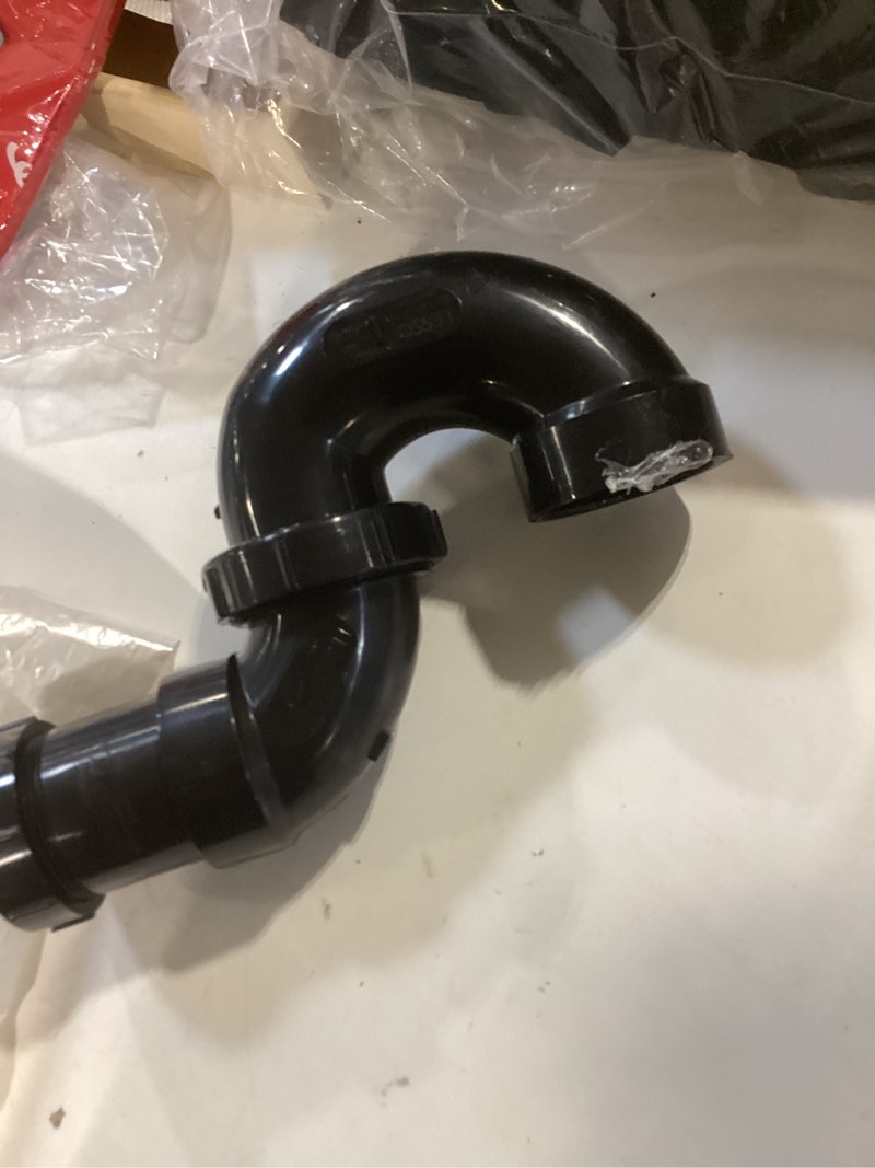 Condition photo showing Good Condition for lesso abs adjustable p trap1 1/2 inch for rv drain bathroom kitchen sink drain pipe tubular kit with white threaded adapter ring 1-1/2 x 1-1/2 inch p trap-b