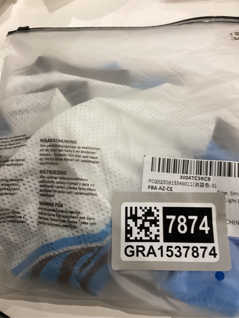 Condition photo showing Good Condition for Women's Number Print Mesh Jersey Shirt Color Block V Neck Short Sleeve Football T-Shirt Large Light Blue