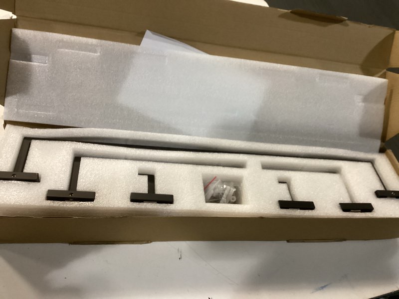 Condition photo showing Good Condition for Premium 5-Piece Matte Black Bathroom Hardware Accessory Set, Durable SUS304 Stainless Steel Wall-Mounted Towel Bar and Towel Holder, 23.6-Inch Bathroom Towel Rack