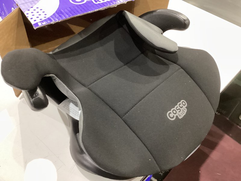 Condition photo showing As Is for cosco kids rise lx booster car seat, fossil black