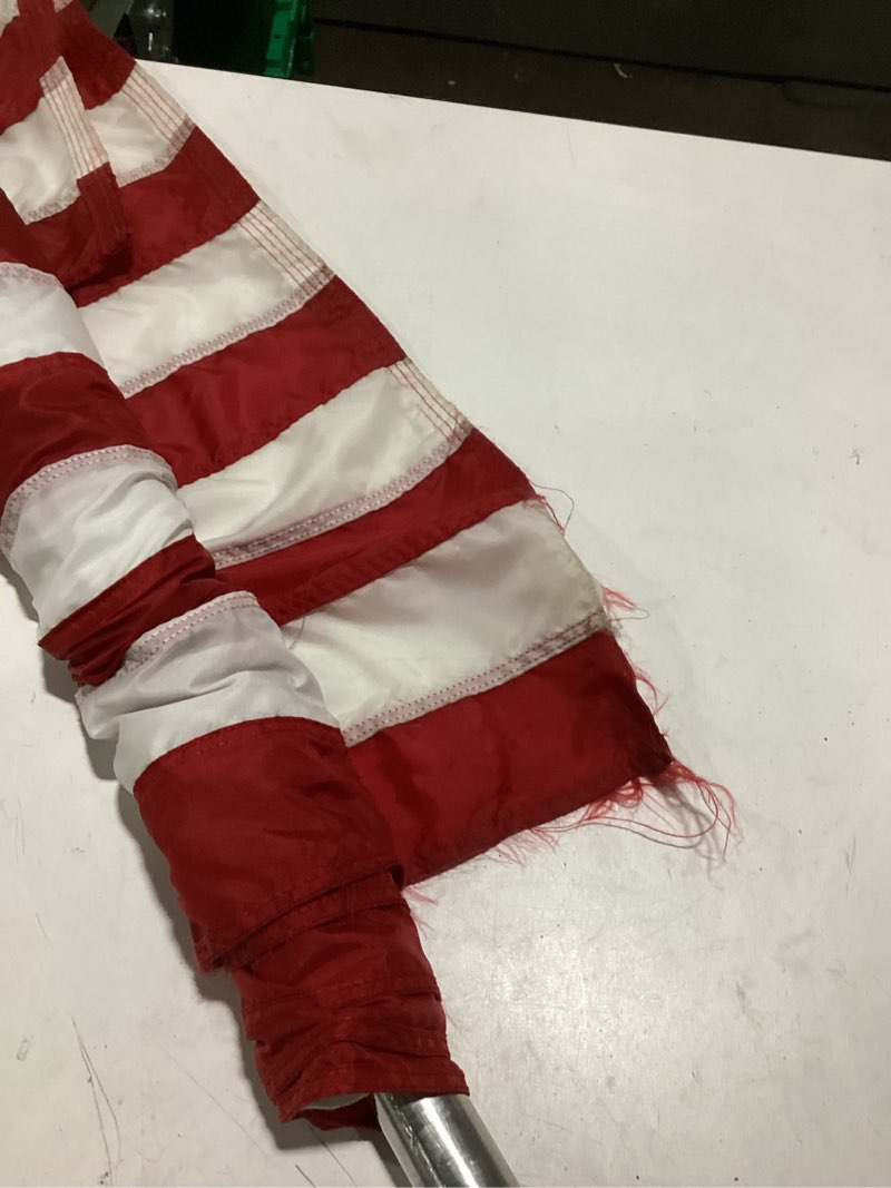 Condition photo showing As Is for valley forge flag 2.5' x 4' nylon american flag kit with 5-foot aluminum spinning pole and bracket visit the valley forge store 4.0 