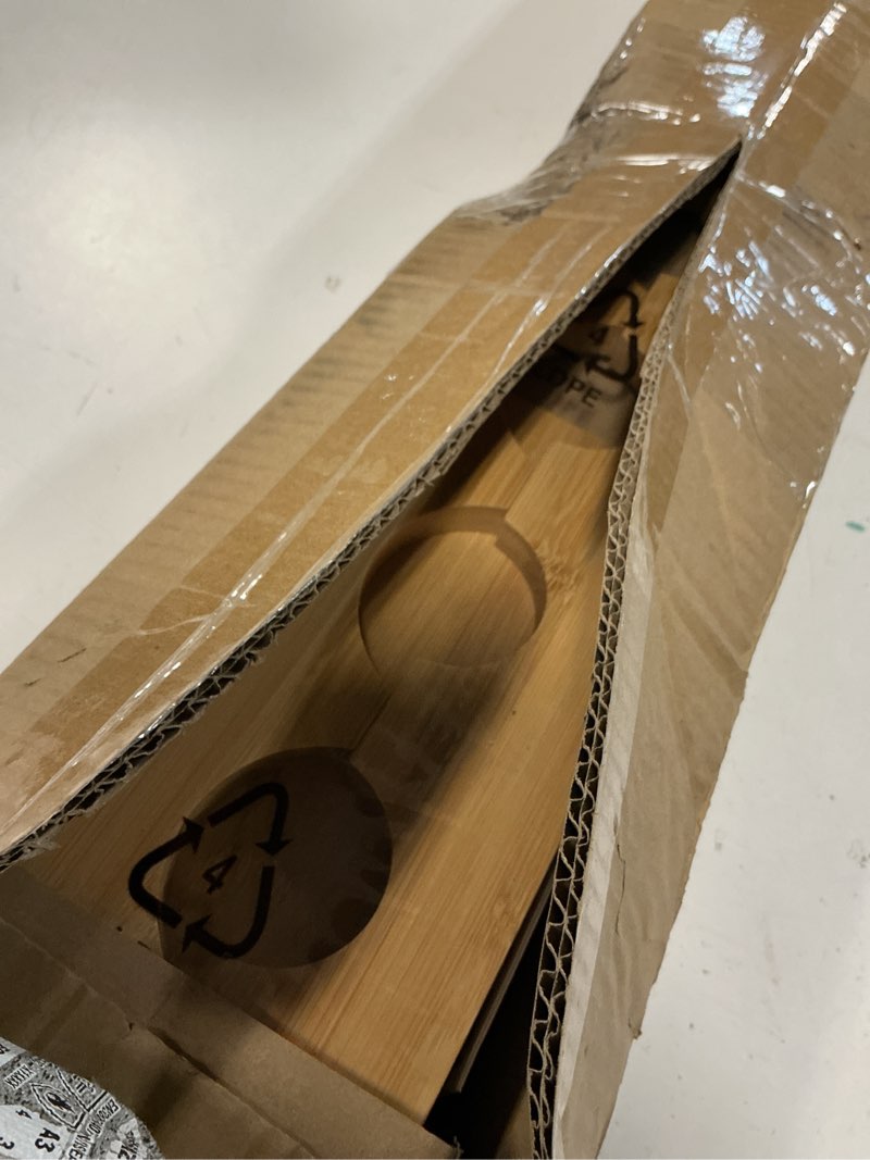 Condition photo showing Good Condition for Amazon Basics Stackable Natural Bamboo Wine Rack, 36 Bottle Capacity