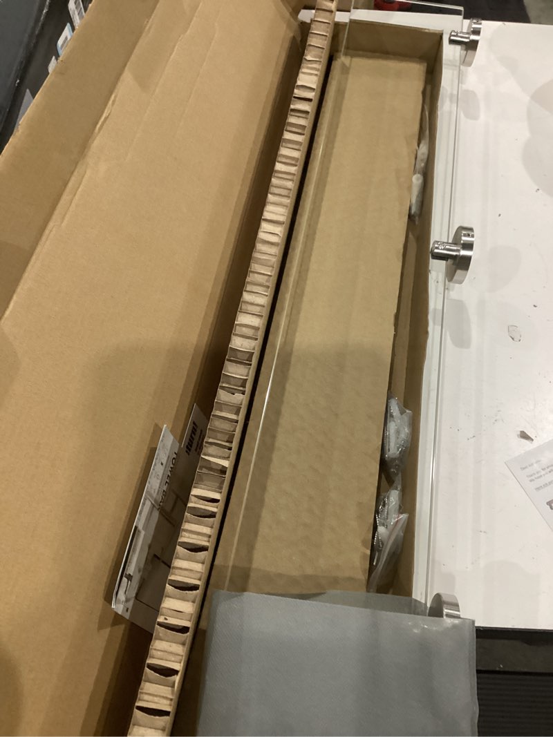 Condition photo showing Good Condition for jqk bathroom glass shelf, tgs101l16-bn 16 inch (1 pack) brushed