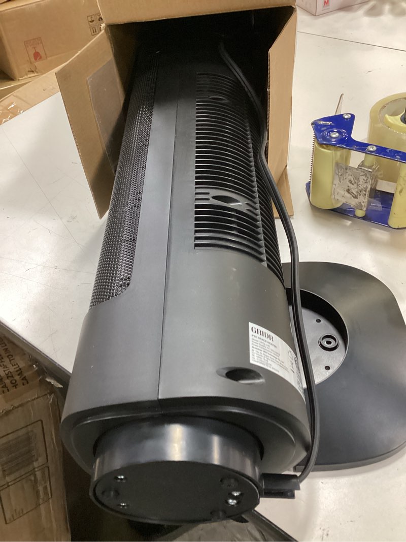 Condition photo showing Good Condition for 1500W Space Heater, 24" Portable Electric Heaters for Indoor Use with Thermostat and Remote, 3 Modes, 35dB Quiet, 12H Timer, PTC Ceramic Fast Safty Heater for Office Bedroom Large Room Home Black