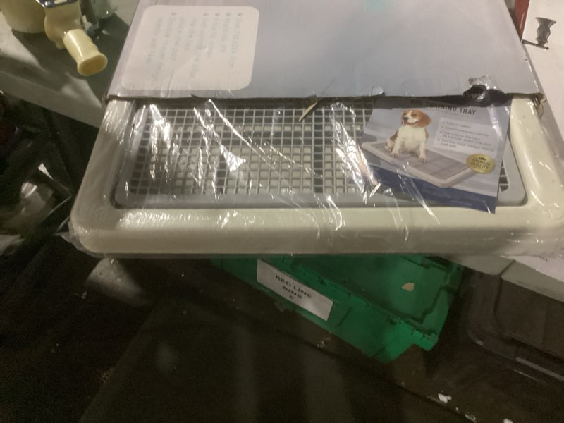 Condition photo showing Good Condition for dog pee pad holder, puppy potty training tray 22.5”x16.5” for small dogs (gray)