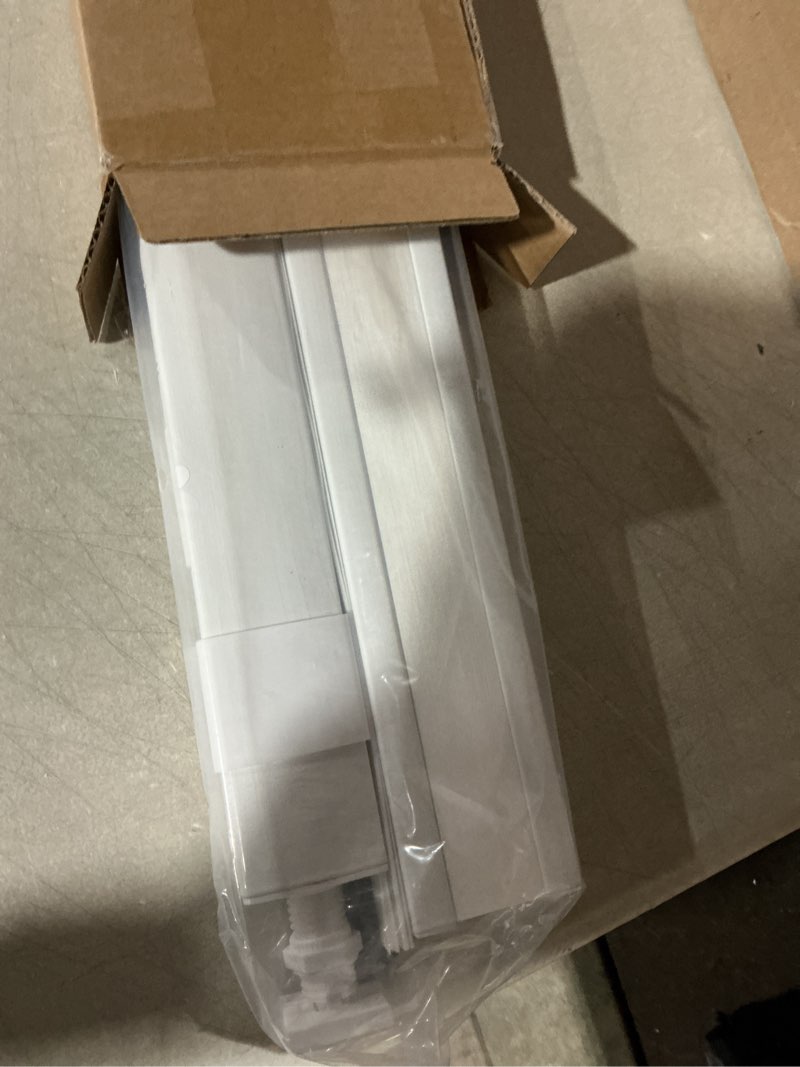 Condition photo showing As Is for lazblinds no tools no drill cordless cellular shades, top down bottom up (tdbu) honeycomb shades for home, light filtering thermal insulation blinds for windows, 26" w x 48" h, white light filtering - white 26" w x 48" h