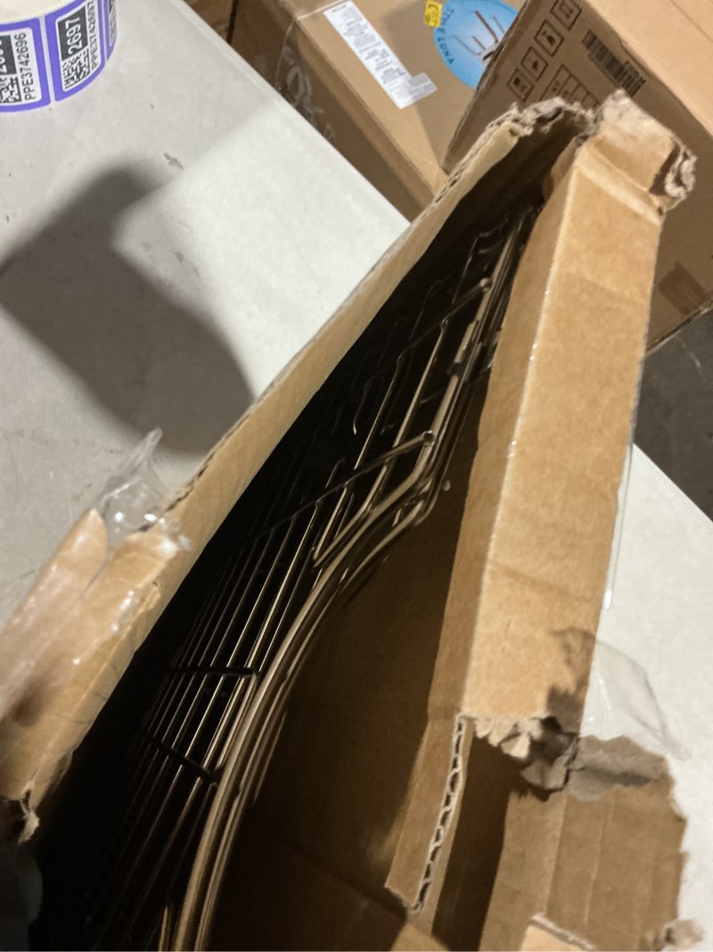 Condition photo showing As Is for 24" x 12" Stainless Steel Sink Protector - Large Sink Rack for Bottom of Sink Kitchen Grid Centered Drain