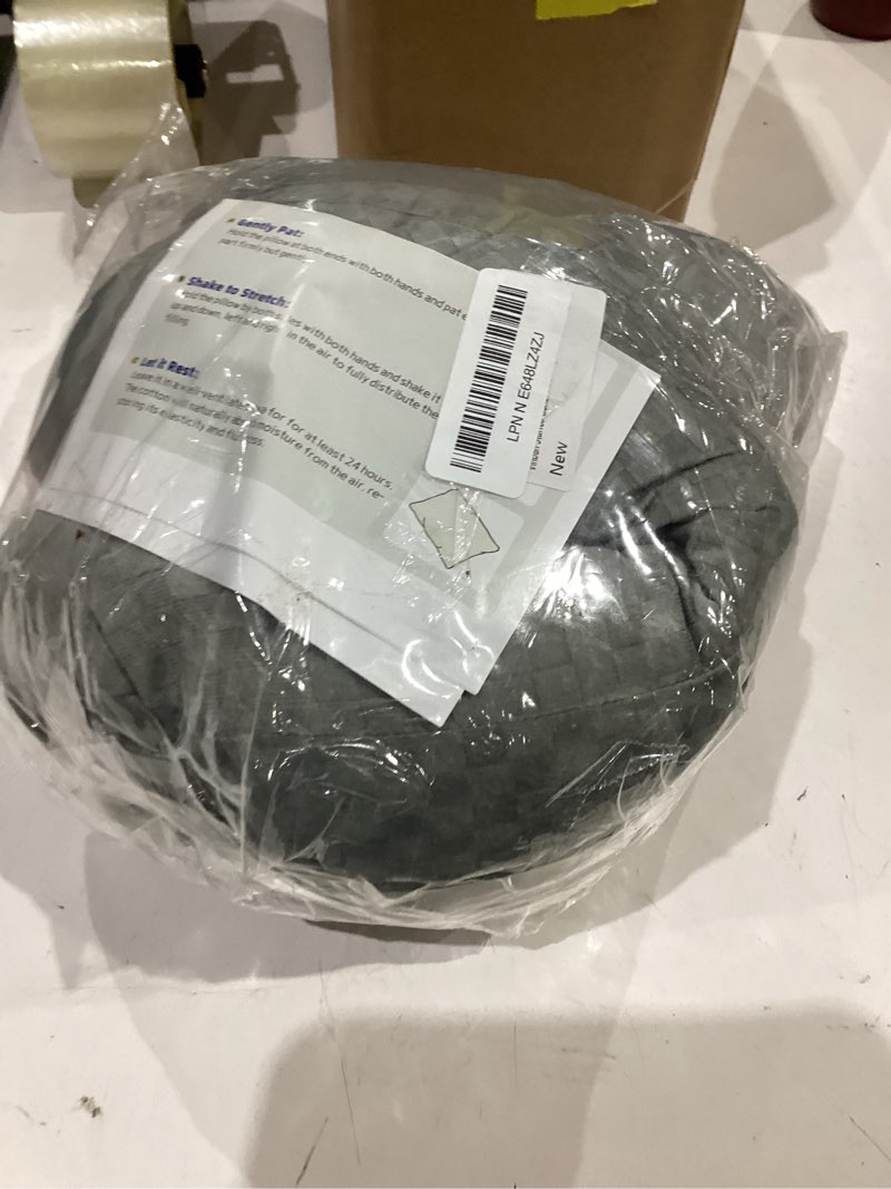 Condition photo showing As Is for stuffed donut pillow seat cushion | for tailbone and coccyx pain, hemorrhoids, bed sores, pregnancy, prostate, surgery recovery, sitting pressure relief, for home, office and car (grey)
