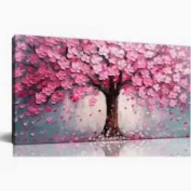Pink Mal1 Art Large Tree. Grey Picture Size 30xo