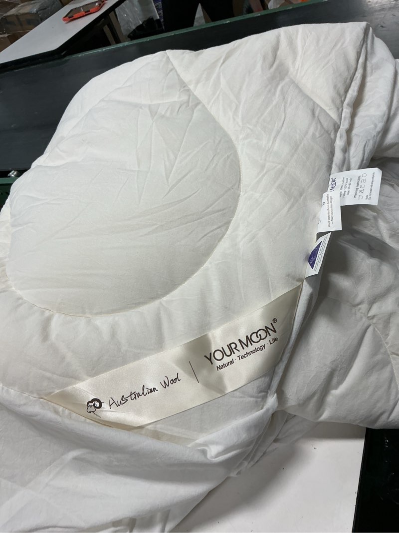 Condition photo showing Good Condition for your moon 100% organic wool mattress topper queen size, 800gsm natural wool filling, thick pillow top mattress pad, back pain relief bed topper with cotton cover, 16" deep pocket, 60"x80" (white) white queen