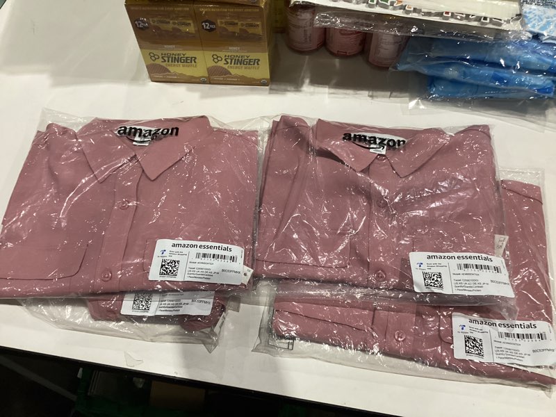 Condition photo showing New/Like New for Amazon Essentials Women's Georgette Long Sleeve Relaxed-Fit Pockets Shirt X-Small Mauve