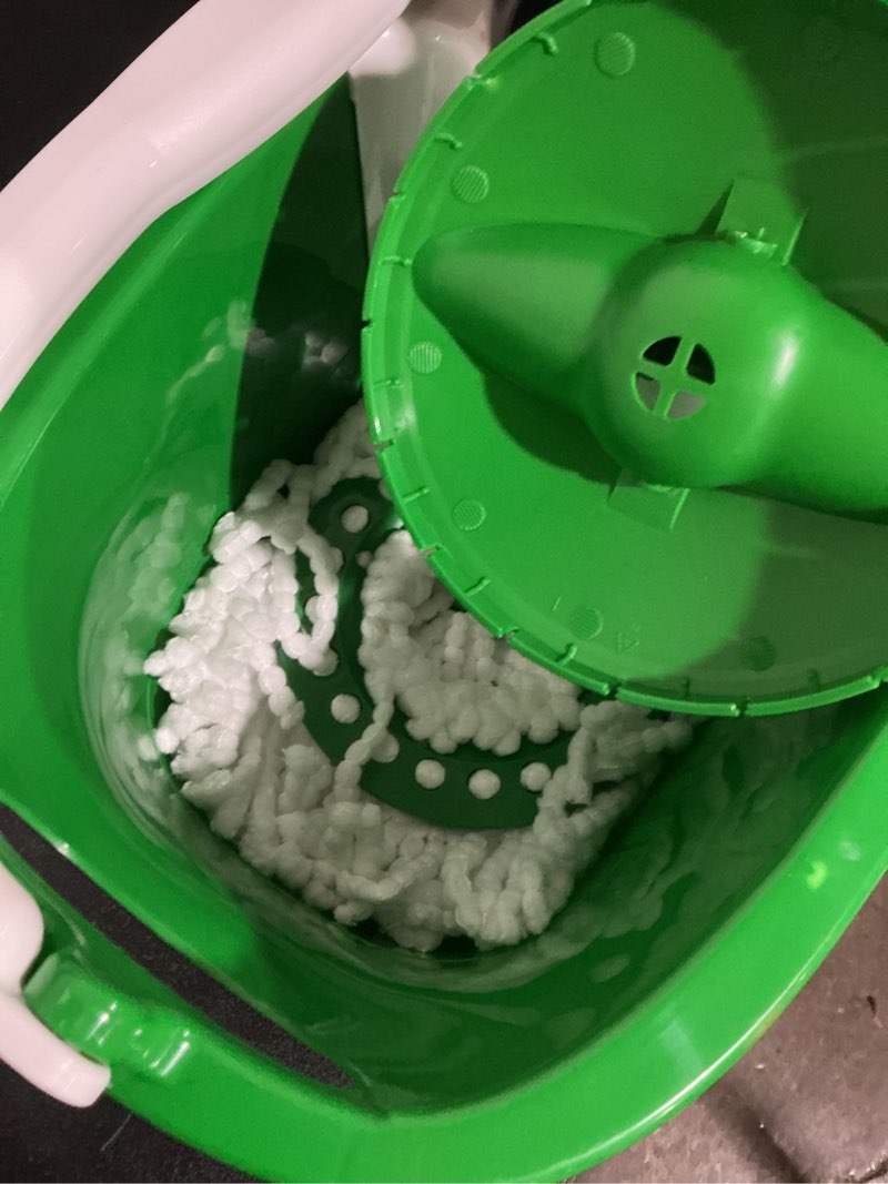 Condition photo showing Good Condition for libman tornado spin mop with microfiber head - adjustable handle, no-spill bucket - commercial/residential - antimicrobial - easy cleaning
