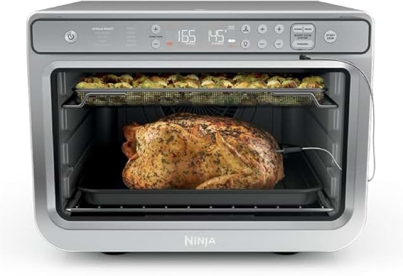 ninja dt251 foodi 10-in-1 smart xl air fry oven, bake, broil, toast, roast, digital toaster, thermom