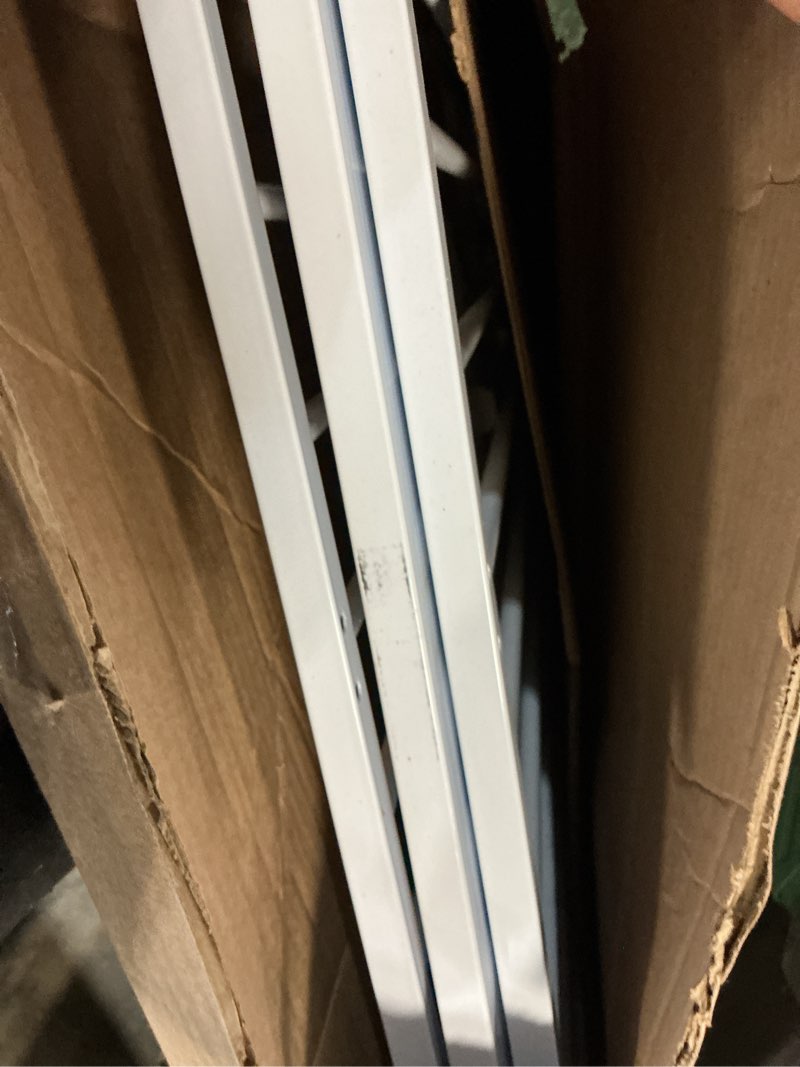 Condition photo showing As Is for No Pawblems Free Standing Dog Gate with Cat Door, 30'' Tall Foldable Dog Fence for Indoor & Outdoor, Up to 78 Inch Extra Wide Puppy Gate for Stairs, Hallways, Doorways, Deck, Yard (White, 3 Panels) White Up to 78" W, 3 Panels