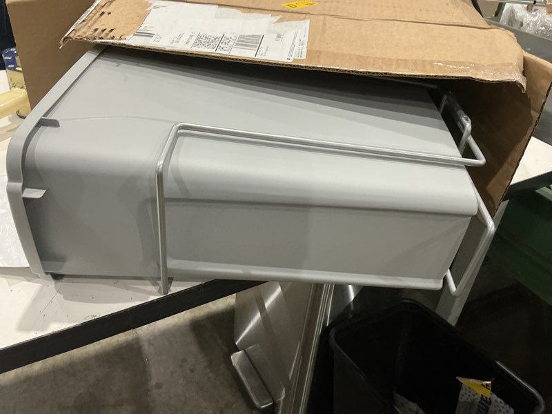 Condition photo showing Good Condition for knape & vogt scb9-1-20pt 8.375 inch x 20.125 inch x 17.313 inch 20 qt. in-cabinet single soft-close bottom-mount pull-out trash can, platinum platinum single 20 qt.